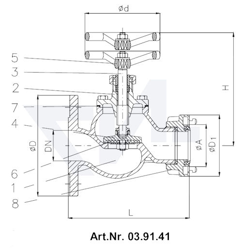 Клапан пожарный Storz 03.91.41 / 03.91.42