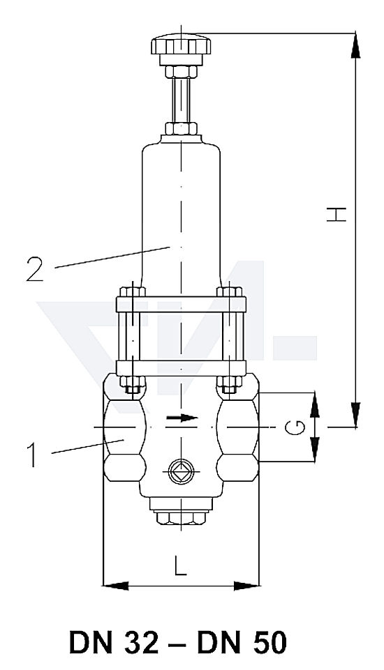 Клапан редукционный муфтовый проходной, бронза Rg 5 тип 45.50.01