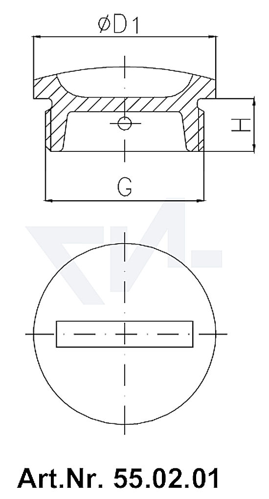 Пробка палубная мерной трубы DIN 86129, Rg 5 тип 55.02.01 / 55.02.02